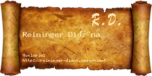 Reininger Diána névjegykártya